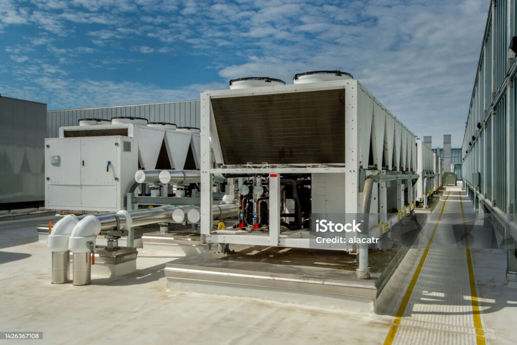 Chiller auf dem Dach